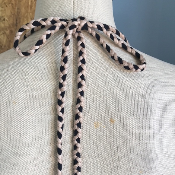 XXI black halter summer top with wooden beads size M boho gypsy hippie babydoll - Picture 6 of 16